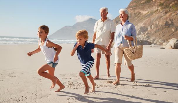 familie op het strand